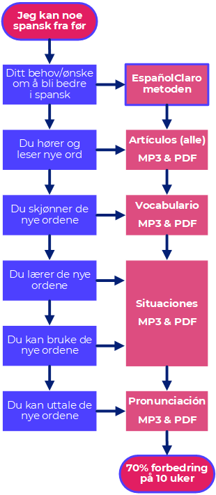 Hvordan vil EspañolClaro metoden hjelpe deg? 1 Guide Flowchart